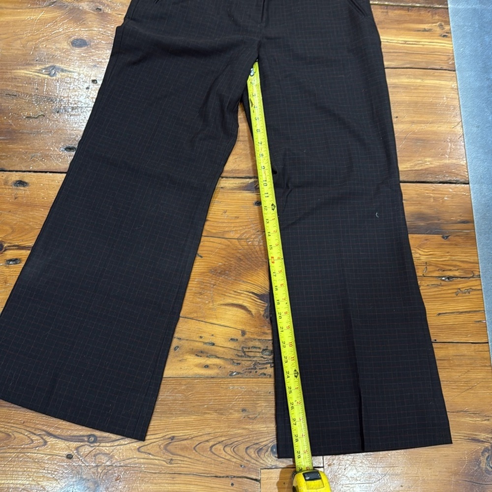 Nine West Slouchy Cyndi stretch brown box pattern office trousers pants size 10 - Picture 6 of 10